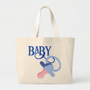 BOLSA TOTE GRANDE CHÁ DE FRALDAS AZUL