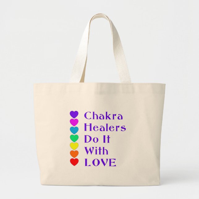 Bolsa Tote Grande Chakra Healers Faz Isso Com Amor (Frente)