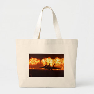 Bolsa Tote Grande Chamas do Jet Fighter