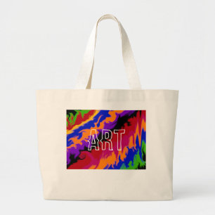Bolsa Tote Grande Chamas em Cores Abstratas