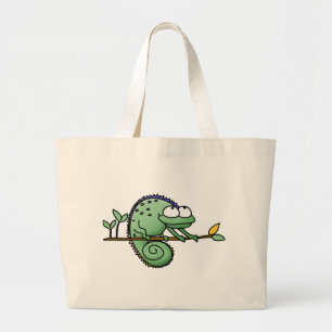 Bolsa Tote Grande Chameleon Cute Funny