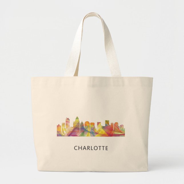 Bolsa Tote Grande CHARLOTTE, SKYLINE WB1 do NC - sacola (Frente)