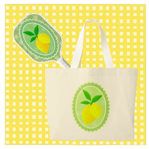 Bolsa Tote Grande Cheery Retro Sunny Yellow Lemon