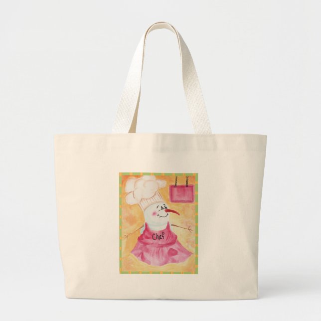 Bolsa Tote Grande Chef de Neve em Apron & Chef's Hat (Frente)