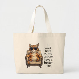 Bolsa Tote Grande Chefe De Gato - Saco De Tota Simples E Adorável