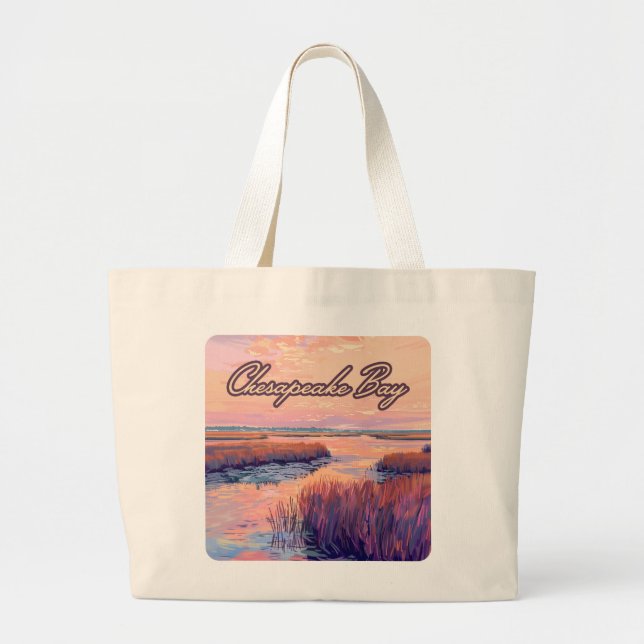 Bolsa Tote Grande Chesapeake Bay Annapolis Maryland Virginia Sunrise (Frente)