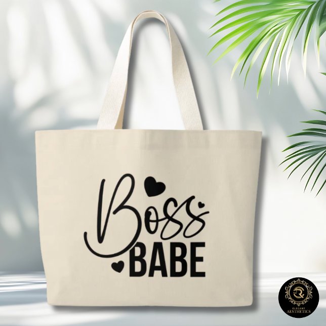 Bolsa Tote Grande Chic Boss Babe Everyday Cotton Tote Bag (Criador carregado)