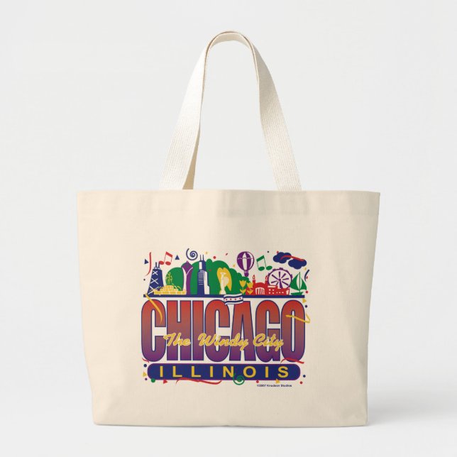 Bolsa Tote Grande Chicago-Confetti (Frente)