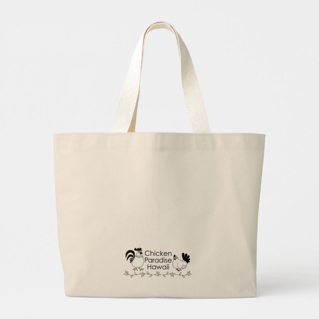 Bolsa Tote Grande Chicken Paradise Hawaii Hens Tote bag /め ん ど り ト. (Verso)