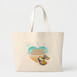 Bolsa Tote Grande Chinelos de Terapia de Praia na areia