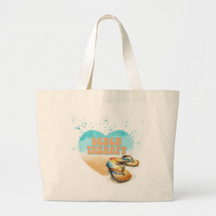 Bolsa Tote Grande Chinelos de Terapia de Praia na areia