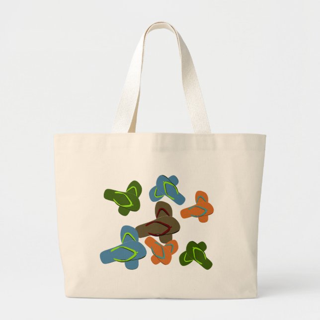 Bolsa Tote Grande Chinelos de verão (Frente)