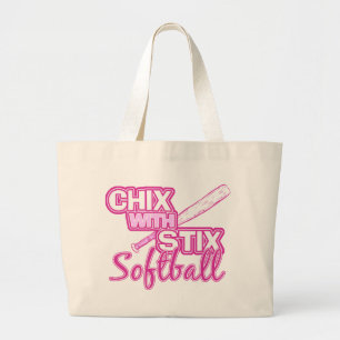 Bolsa Tote Grande Chix com softball de Stix
