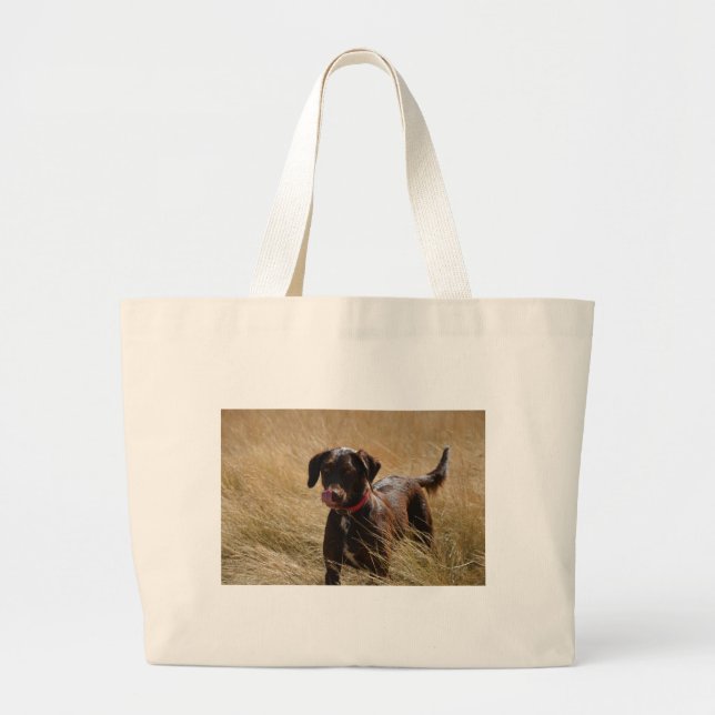 Bolsa Tote Grande Chocolate Brown Labrador Retriever (Frente)