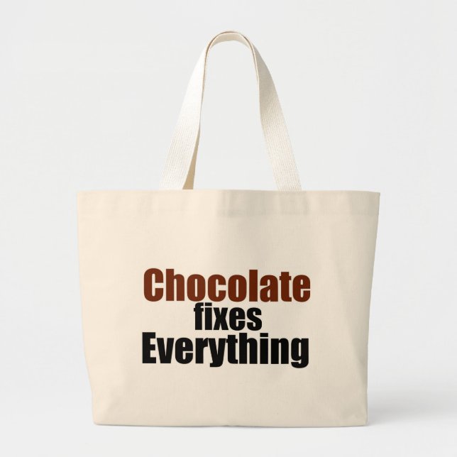 Bolsa Tote Grande Chocolate conserta tudo (Frente)