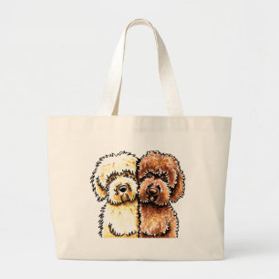Bolsa Tote Grande Chocolate de creme Labradoodles