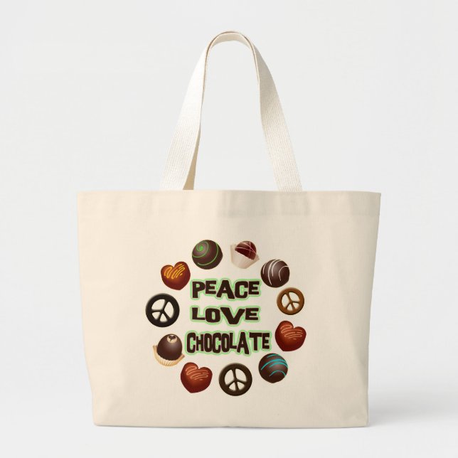 BOLSA TOTE GRANDE CHOCOLATE DO AMOR DA PAZ (Frente)
