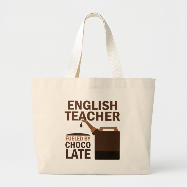 Bolsa Tote Grande Chocolate (engraçado) do professor de inglês (Frente)