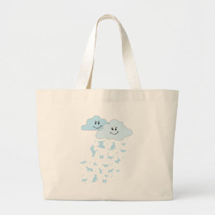 Bolsa Tote Grande chovendo gatos & cães