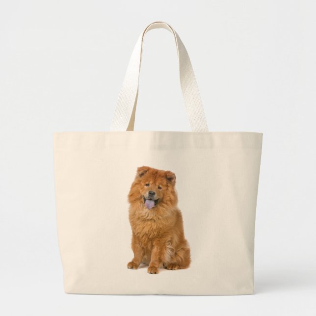 Bolsa Tote Grande Chow Chow Puppy Dog Canvas Tobag (Frente)