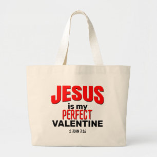 Bolsa Tote Grande Christian JESUS É O MEU NAMORADOS PERFEITO