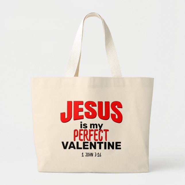 Bolsa Tote Grande Christian JESUS É O MEU NAMORADOS PERFEITO (Frente)