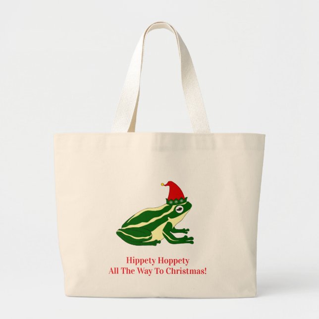 Bolsa Tote Grande Christmas Frog Tote Bag (Frente)