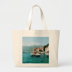Bolsa Tote Grande Cidade costeira de Perast, Montenegro