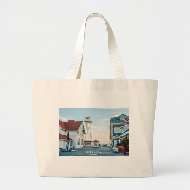 Bolsa Tote Grande Cidade Maryland. do oceano (Frente)