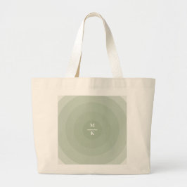 Bolsa Tote Grande Círculo Minimalista em Verde Salvia com Gradiente 