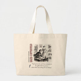 Bolsa Tote Grande Citação artística de David Copperfield de Dickens