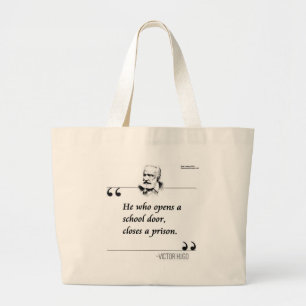 Bolsa Tote Grande Citação da Escola Aberta de Victor Hugo