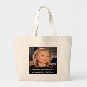 Bolsa Tote Grande Citação de Recursos para Mulheres Hillary