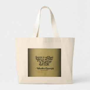Bolsa Tote Grande Citação de Winston Churchill; Sucesso