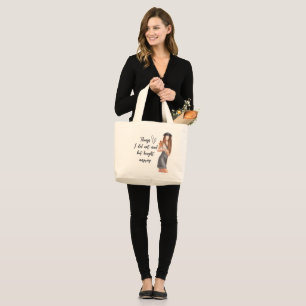 Bolsa Tote Grande Citação Divertida de Compras em Tote de Lona Reuti