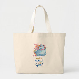Bolsa Tote Grande Citação Inspiradora do Unicórnio Azul