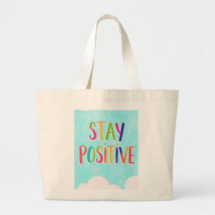 Bolsa Tote Grande Citação motivacional positiva pintada