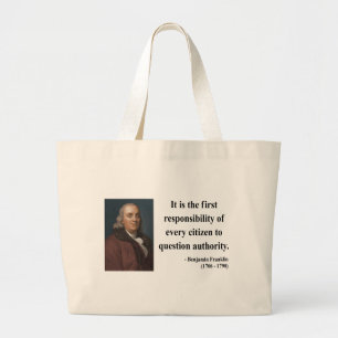 Bolsa Tote Grande Citações 3b de Ben Franklin