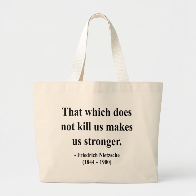 Bolsa Tote Grande Citações 5a de Nietzsche (Frente)