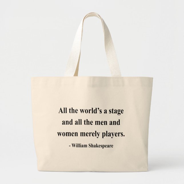 Bolsa Tote Grande Citações 5a de Shakespeare (Frente)