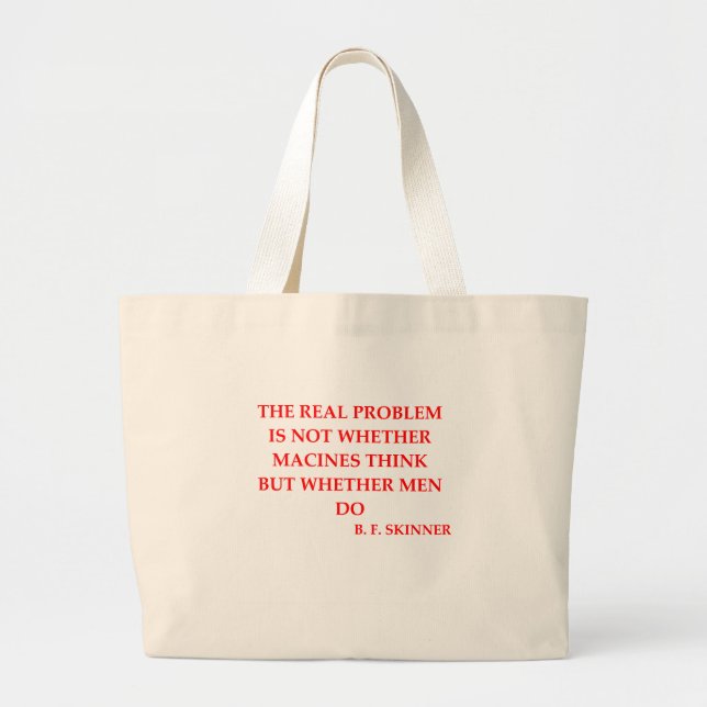 Bolsa Tote Grande citações de B F Skinner (Frente)