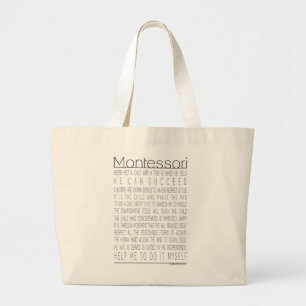 Bolsa Tote Grande Citações de Maria Montessori
