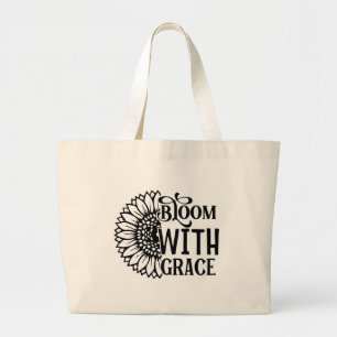 Bolsa Tote Grande Cite bloom graça arte palavra jardinagem