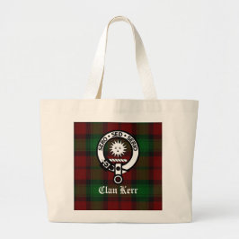 Bolsa Tote Grande Clan Kerr Crest Crachá Tartan