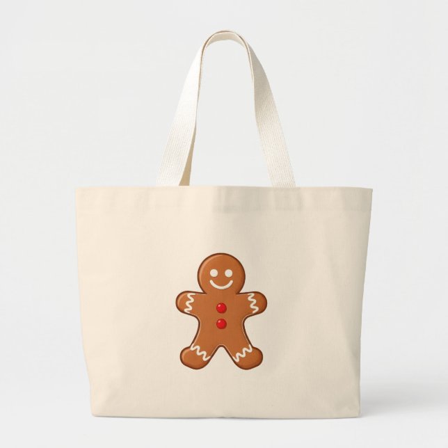 Bolsa Tote Grande Classic Gingerbread Man Christmas Tote Bag (Frente)