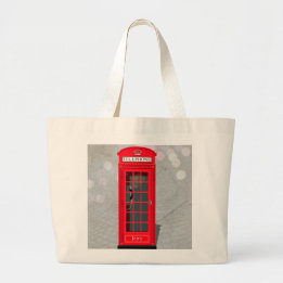 Bolsa Tote Grande Classic London Red Phone Booth with Name