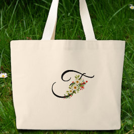 Bolsa Tote Grande Classic monogram  F red white flower mother gift