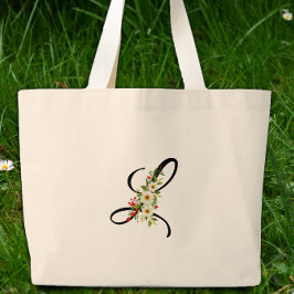 Bolsa Tote Grande Classic monogram L red white flower mother gift