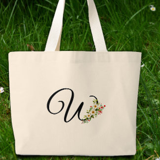 Bolsa Tote Grande Classic monogram W red white flower mother gift 