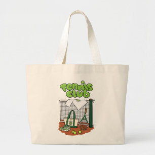 Bolsa Tote Grande Clássico Gráfico de Esportes do Clube de Tênis – V